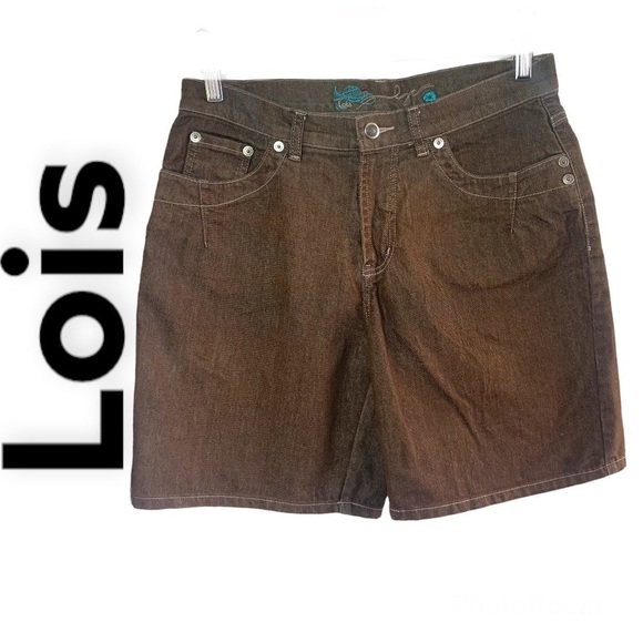 VINTAGE 🧚‍♀️ Lois Brown Bermuda Women’s Jeans Shorts Size 29 - Picture 1 of 13